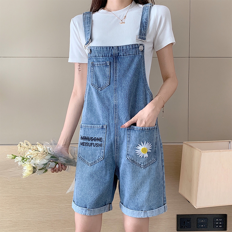 spaghetti strap denim jumpsuit