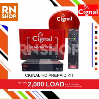 Cignal Prepaid Set w/ FREE 2000 load for 2 months (contains box, dish, and accessories)