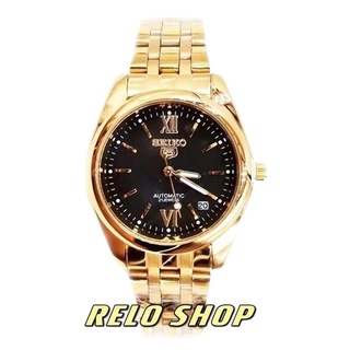 Relo SEIKO Watch Gold Stainless Steel Analog waterproof date day men Watches #1