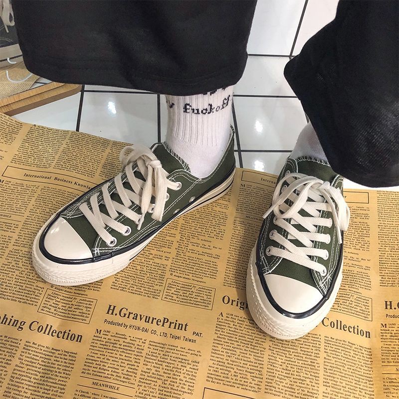 olive green canvas shoes