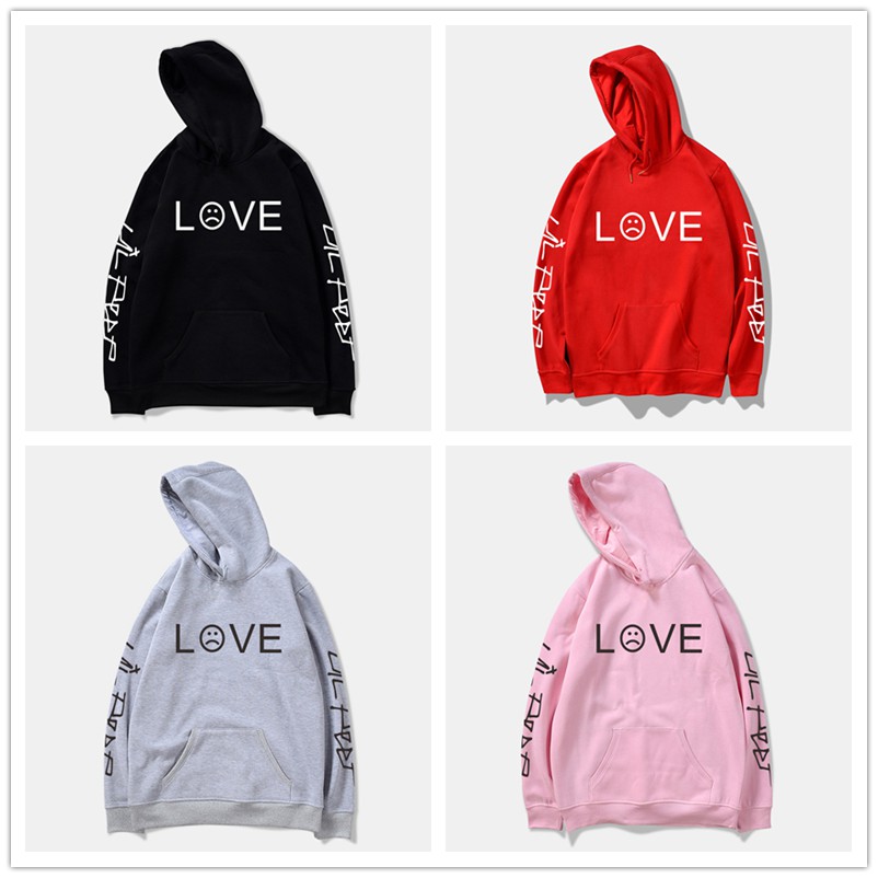 lil peep love hoodie pink