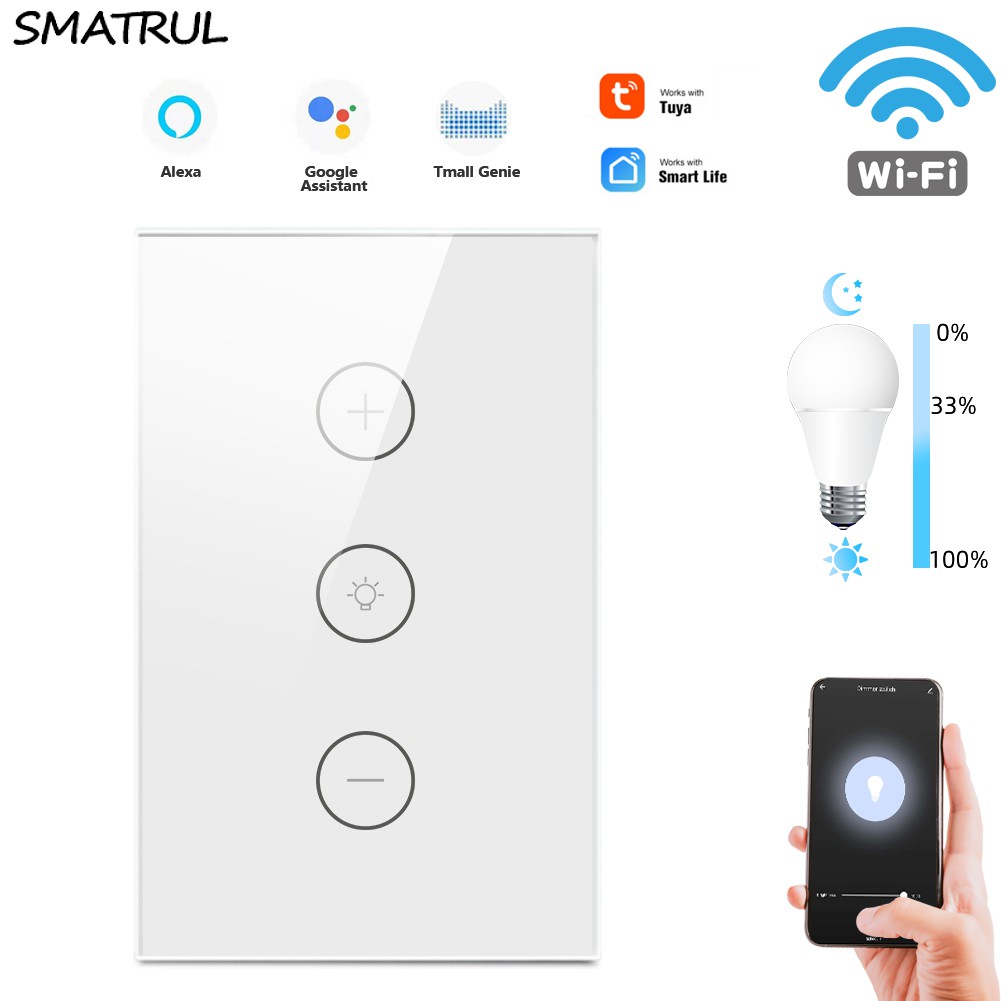 Smatrul Tuya Wifi Touch Dimmer Switch Light With Smart Life Application American Wireless Remote Control With Amazon Alexa And Google Home 110v 2v Shopee Philippines