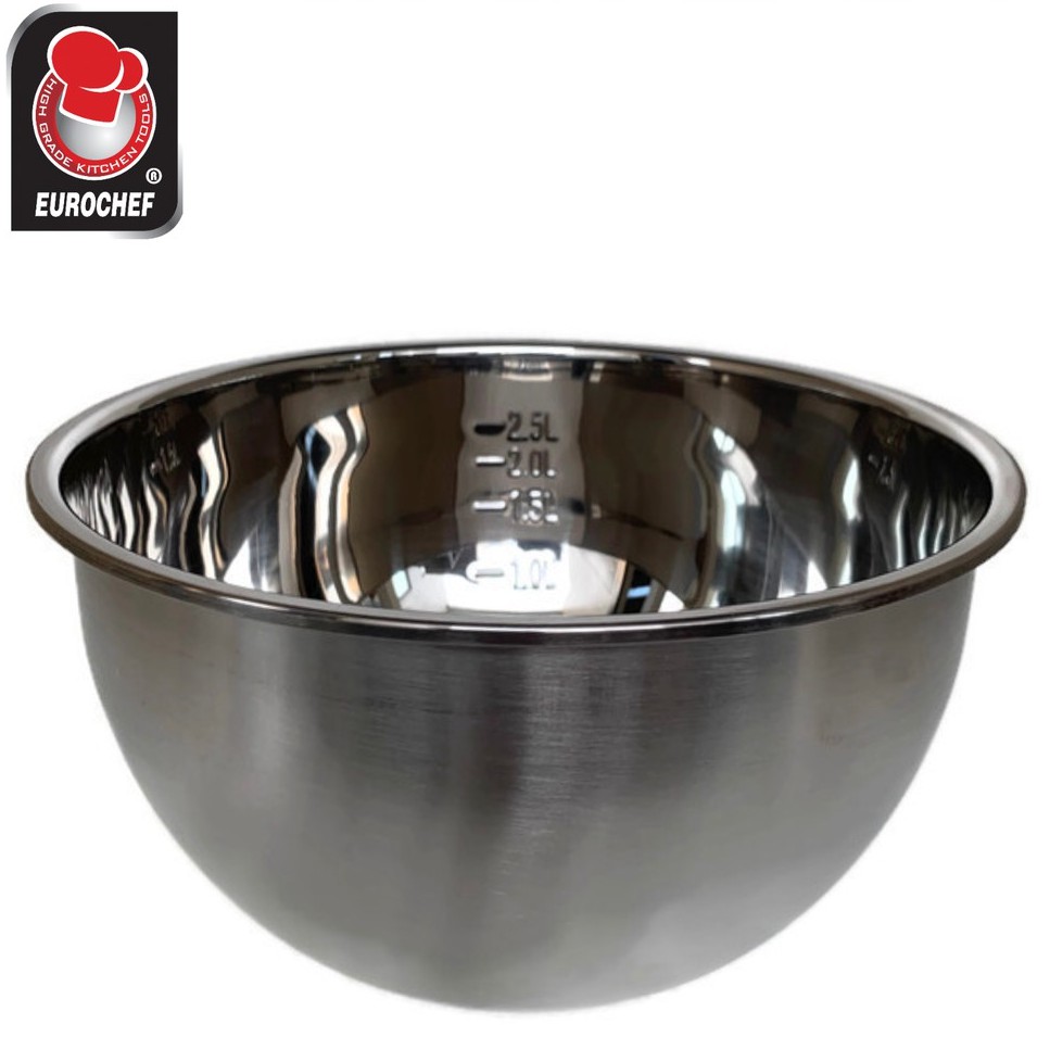 Eurochef 22cm Stainless Steel Mixing Bowl with Capacity Markings