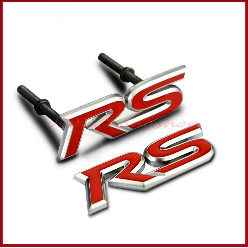 1pcs RS Metal Steel Front Grille Emblem Logo With Screw Set Red RS ...