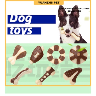 Nylon + cowhide dog chew toy, bite resistant pet teething stick