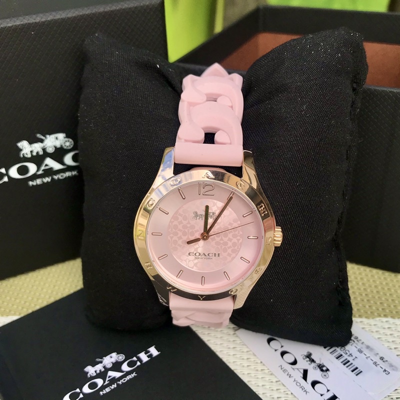 Coach Maddy Light Pink Rubber Strap Watch | Shopee Philippines