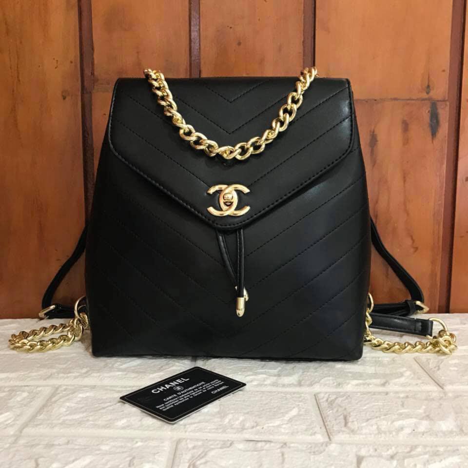 Chanel Smooth Chevron Calfskin Backpack | Shopee Philippines