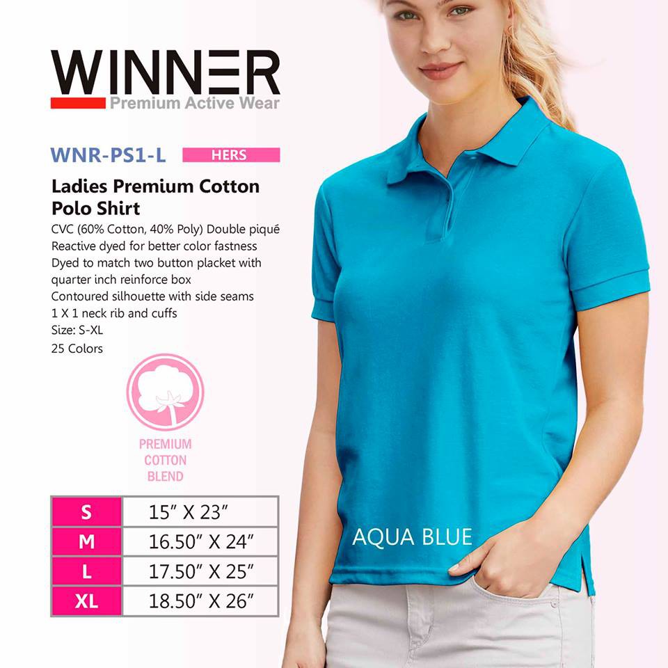 ladies blue polo shirt