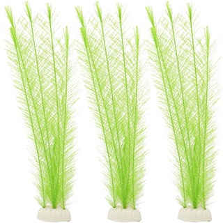 ＞quarium Decor Fish Tank Decoration Ornament Artificial Plastic Plant Green 15.5" Tall, 40cm 3- #1