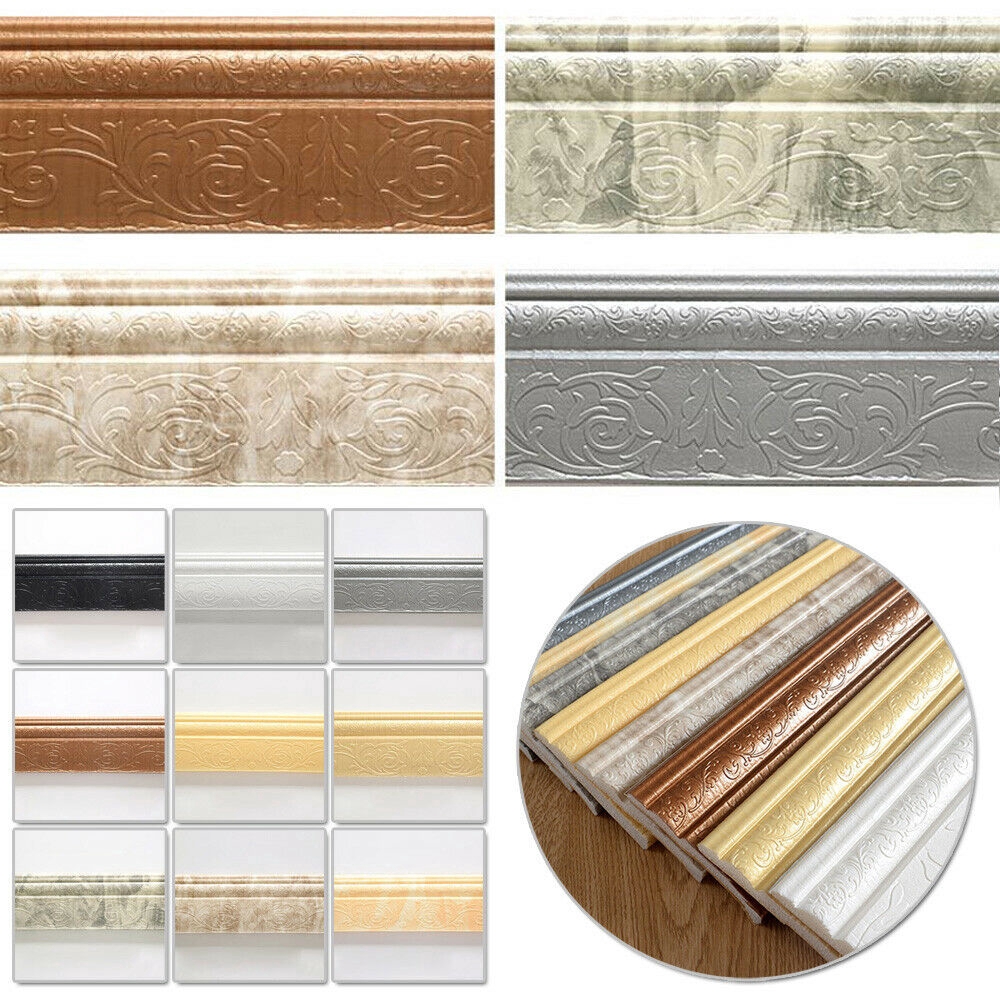 Selfadhesive Baseboard Wall Stickers PVC 3D Skirting Sticker Foot Line
