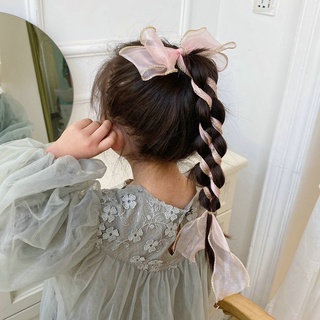 Korean Bowknot Hair Claw Sweet Streamer Bow Clips Princess Headdress Children Hair Accessories #7
