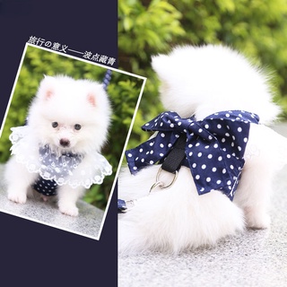 Lace sweet bow tie chest tie dog cat pet supply breathable vest collar #4