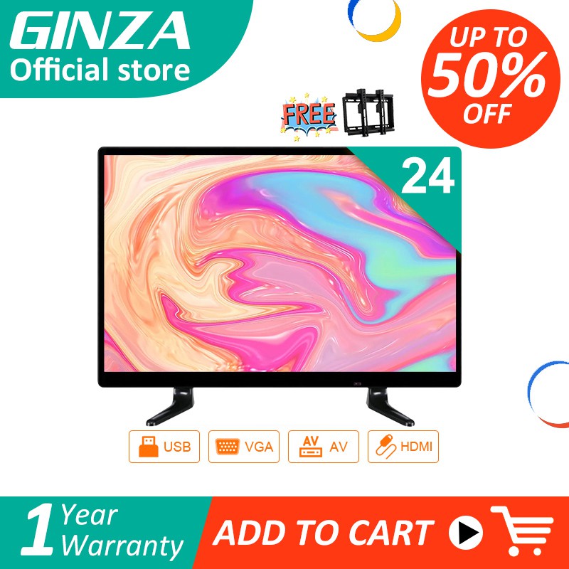 Ginza 24 Inch Led Tv Flat Screen Extra Slim With Tv Bracketscreen Size