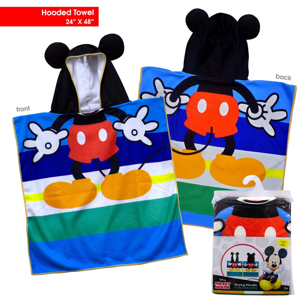 mickey mouse hooded bath towel