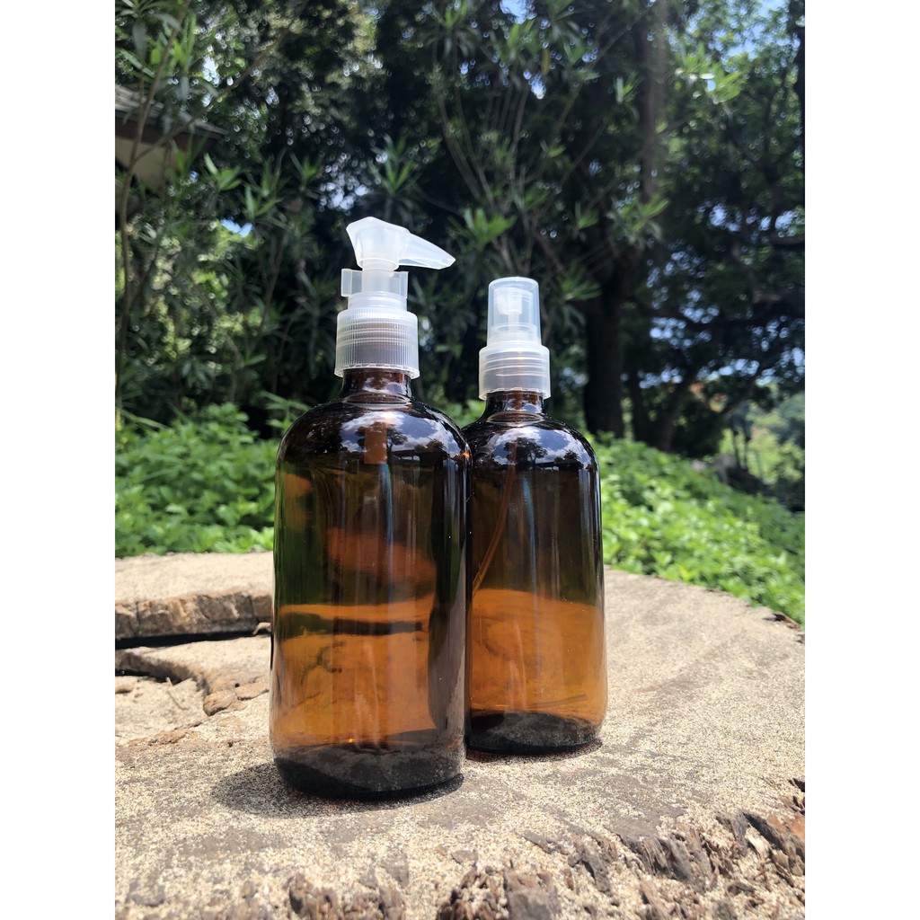 Download 250ml Amber Glass Bottle Pump Spray / Lotion Pump | Shopee ...