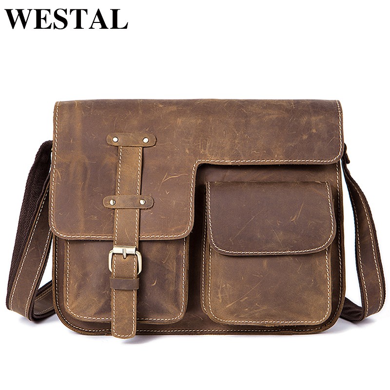 genuine leather crossbody men's bag