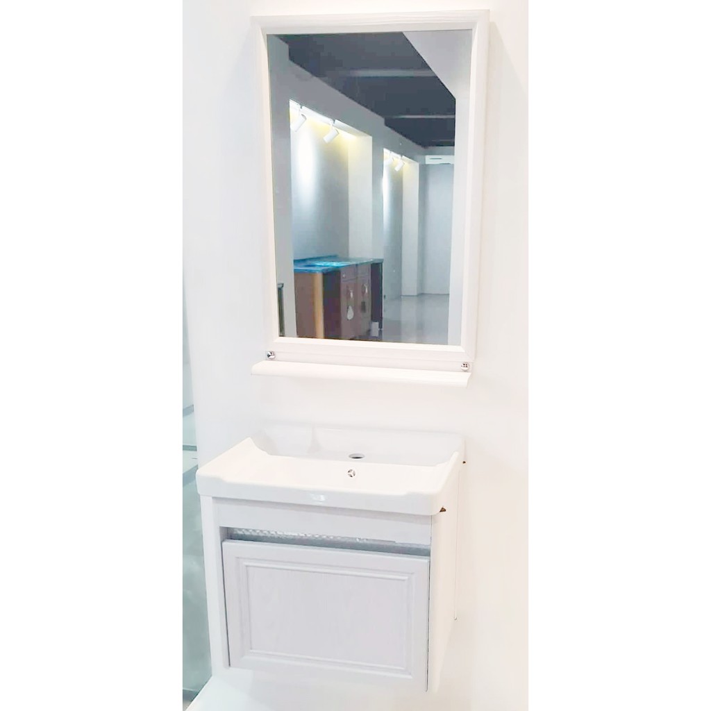 Aluminum Bathroom Vanity Cabinet With Mirror And Ceramic Sink Shopee Philippines