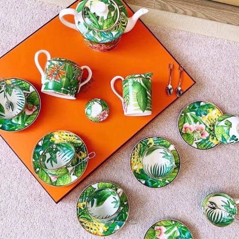 Hermes passifolia fine bone luxury tea set Shopee Philippines