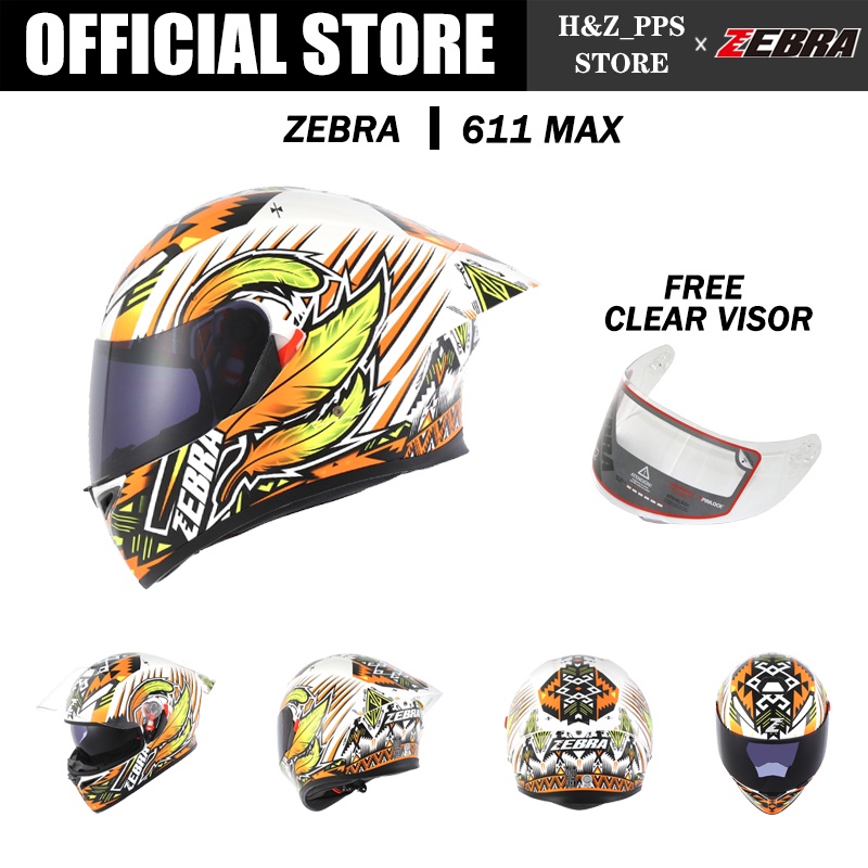 Zebra Ym-611 Max Aztec Motorcycle Double Visor Helmet Available For Men