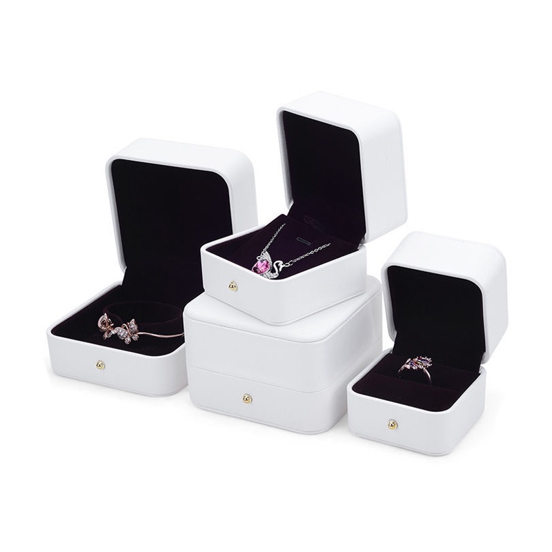 Highgrade Pu Leather Pearl Jewelry Box Ring Pendant Ear Stud Storage Box Necklace Watch