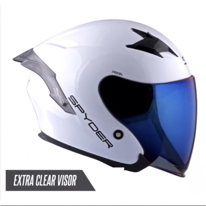 Spyder Fuel Model Half Face Dual Visor Helmet (Free Clear Visor