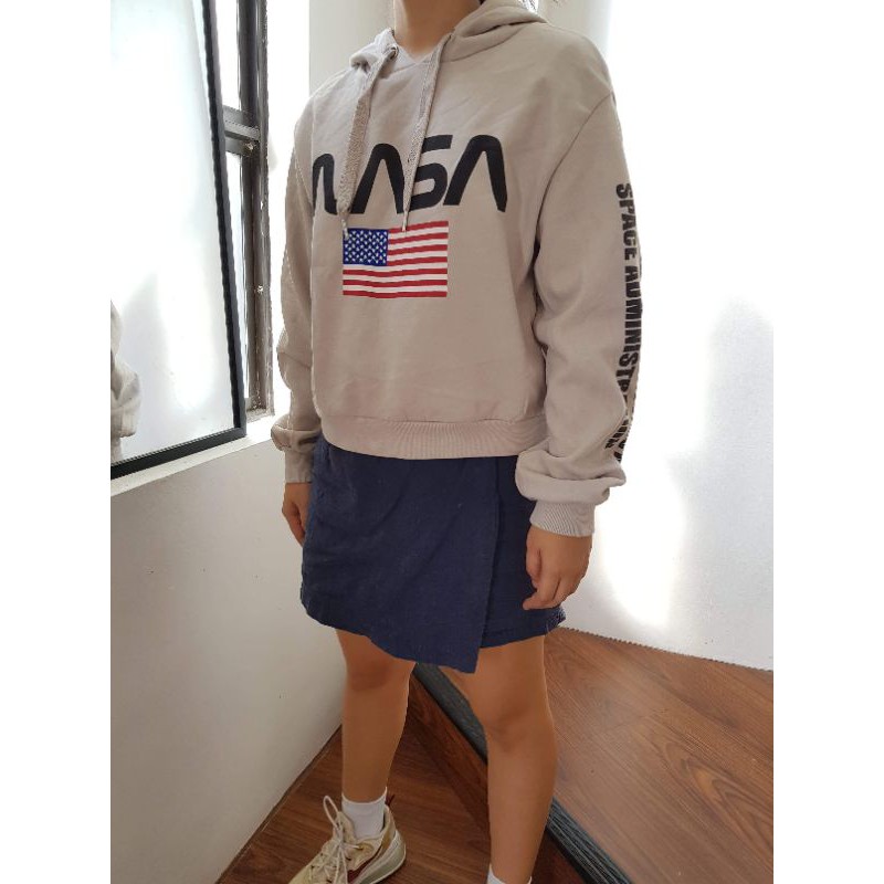 nasa hoodie with flags on sleeves