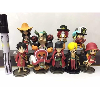 One Piece Luffy Zoro Sanji Franky Nami Robin Chopper chibi Film Z Set of 9 Pieces Collectible Figure