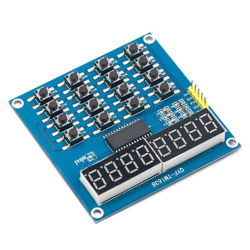 TM1638 LED Display 8-Bit Digital Tube Module 3-Wire 16 Keys 8 Bits ...