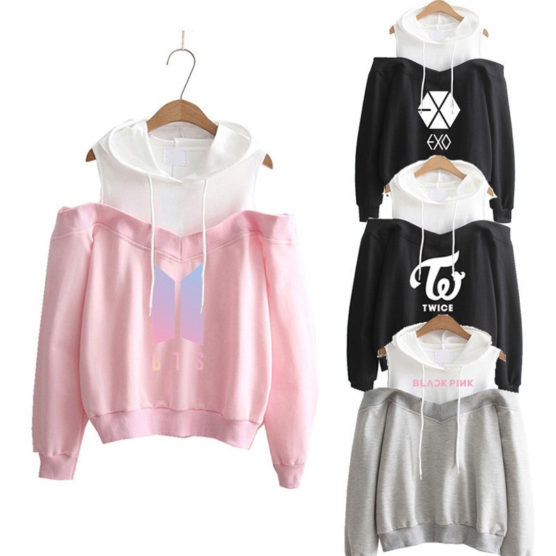 off shoulder hoodie