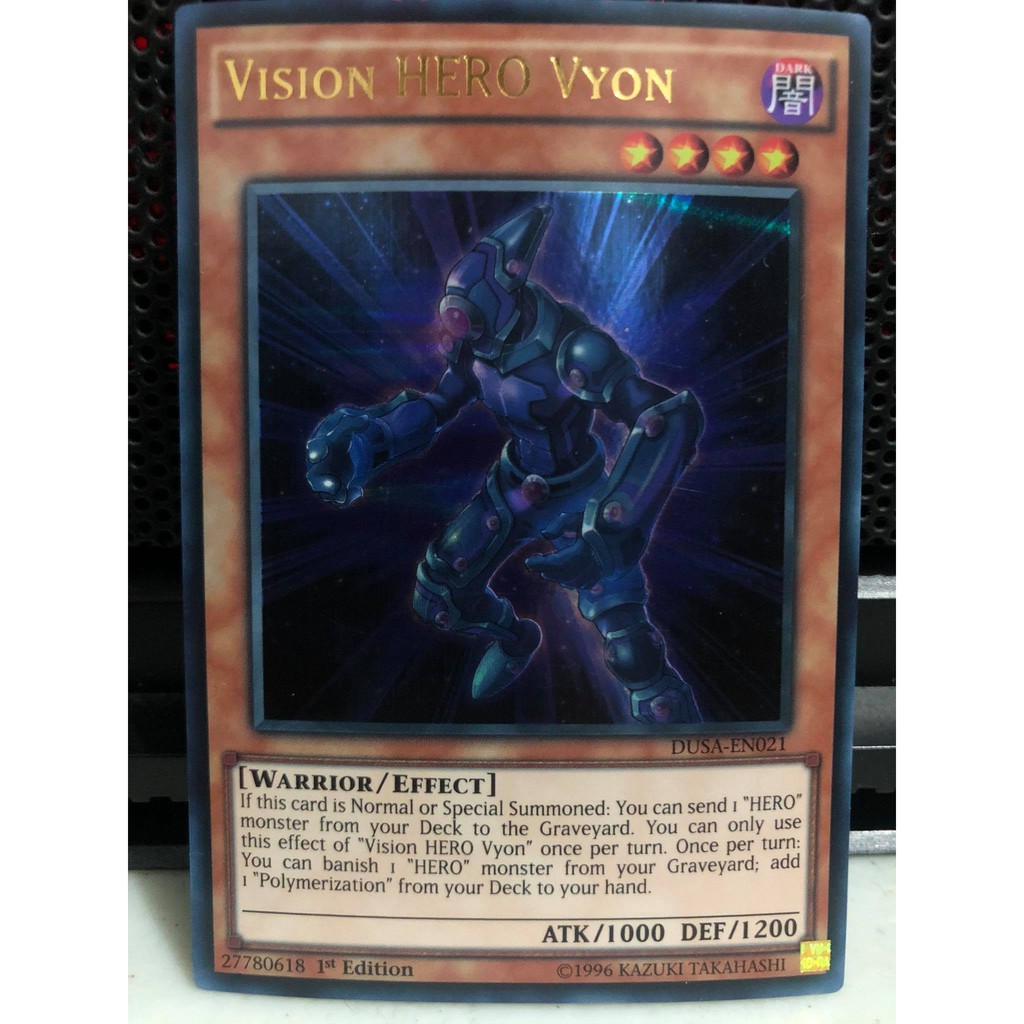 Yugioh DUSA-EN021 Vision HERO Vyon 1st Edition Ultra Rare Effect 