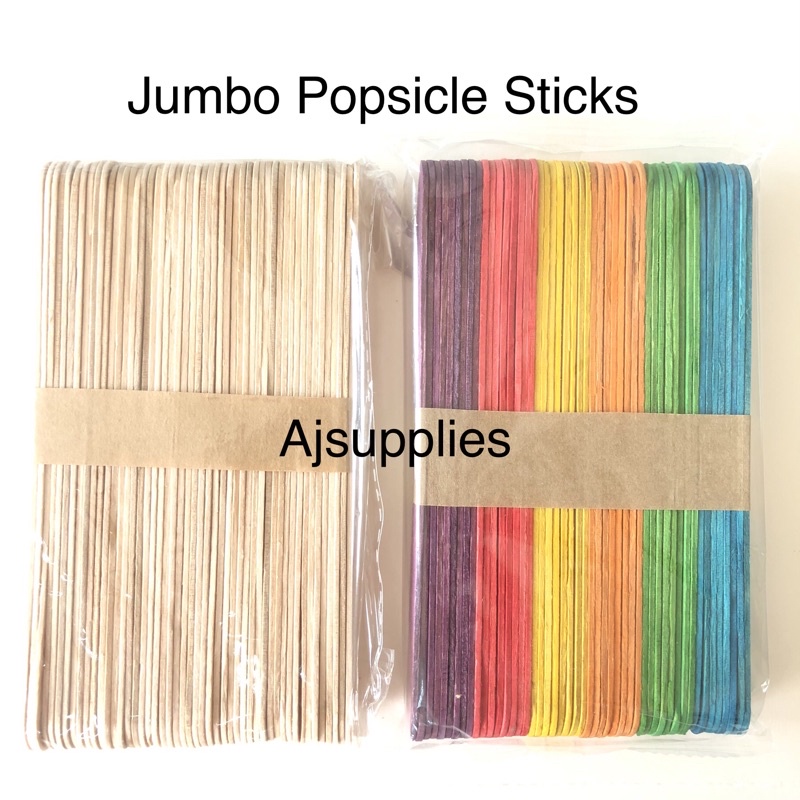 50pcs Jumbo Popsicle Stick Plain/Assorted 6inches Shopee Philippines