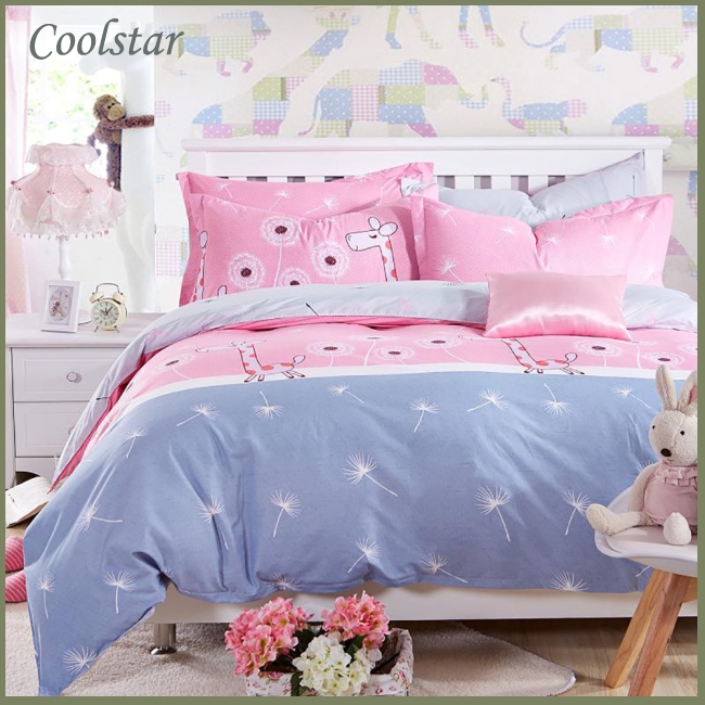 Cute Dandelion And Giraffe Print Duvet Cover Set Kid S Bed Student