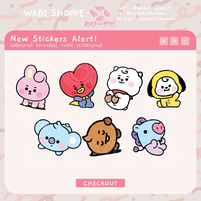 Babyy Bt21/Bt21 Sticker Set - Koya Chimmy Rj Shooky Cooky Tata Mang |  Shopee Philippines