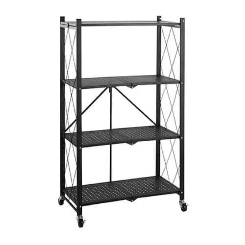 4 Layer Folding Shelf Collapsible Rack, Foldable Wire Shelving
