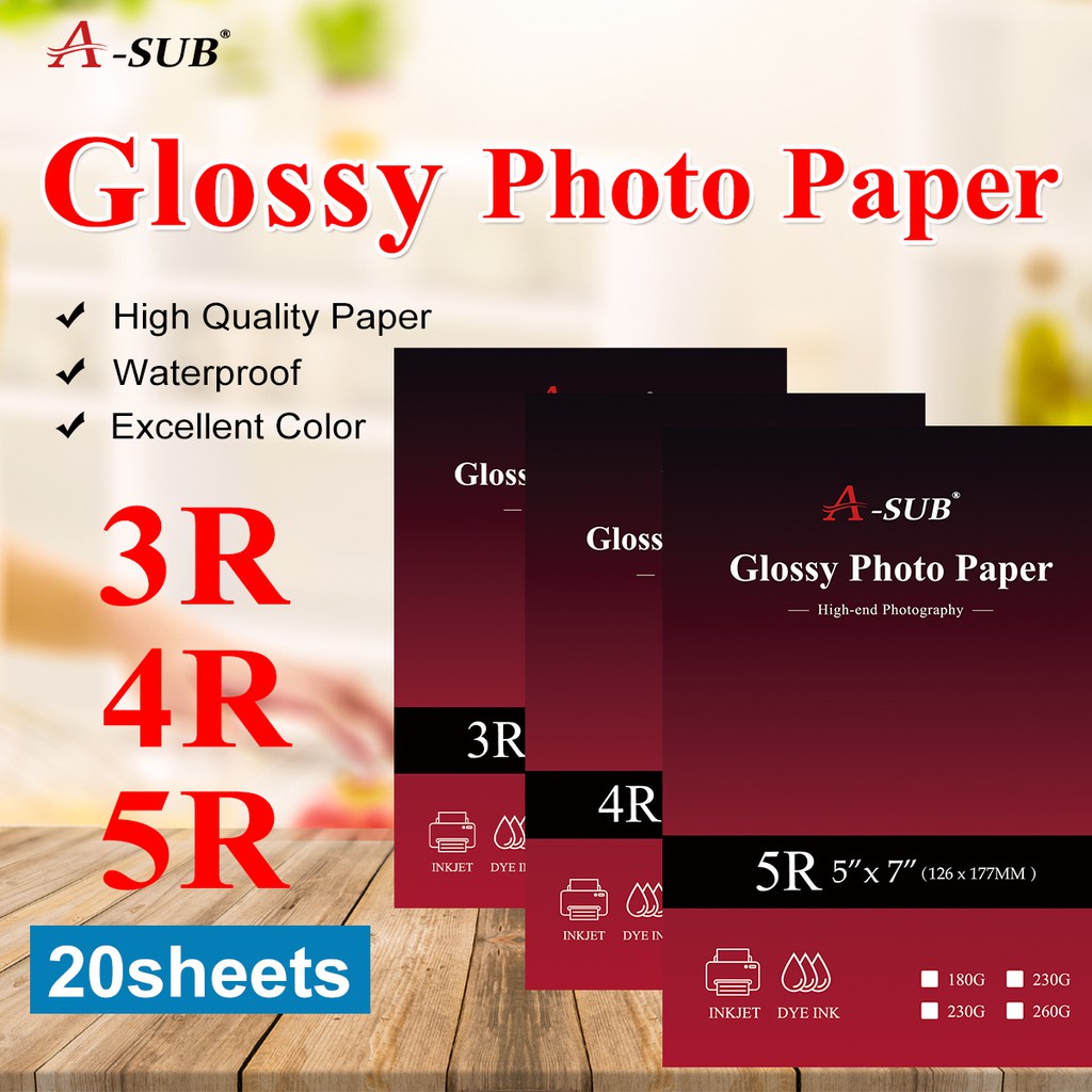 3r 4r 5r Glossy Photo Paper 230gsm 20sheets Shopee Philippines