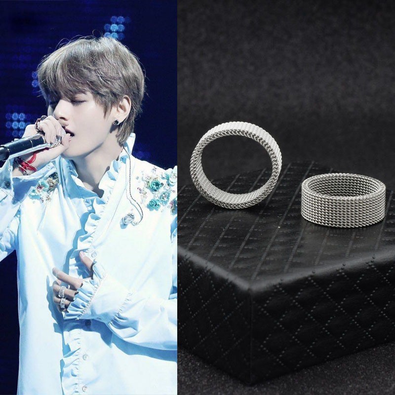 Kpop Bts V Ring Stainless Steel Punk Hip Hop Jewelry Singsing Rings For Men Boys Women Shopee Philippines