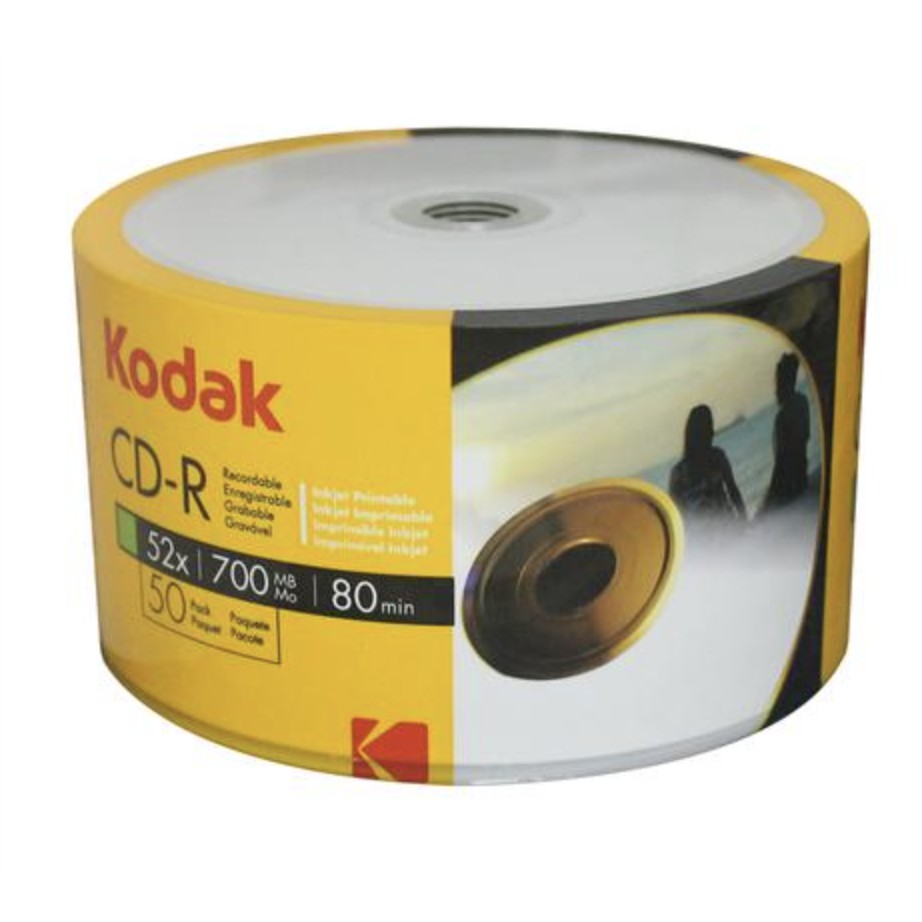 Kodak CD-R 700MB Inkjet Printable Blank CD (White) 50 Pieces | Shopee ...