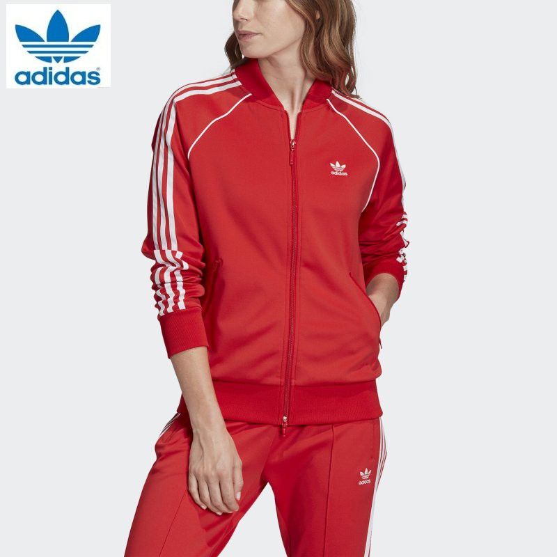 adidas slim jacket red