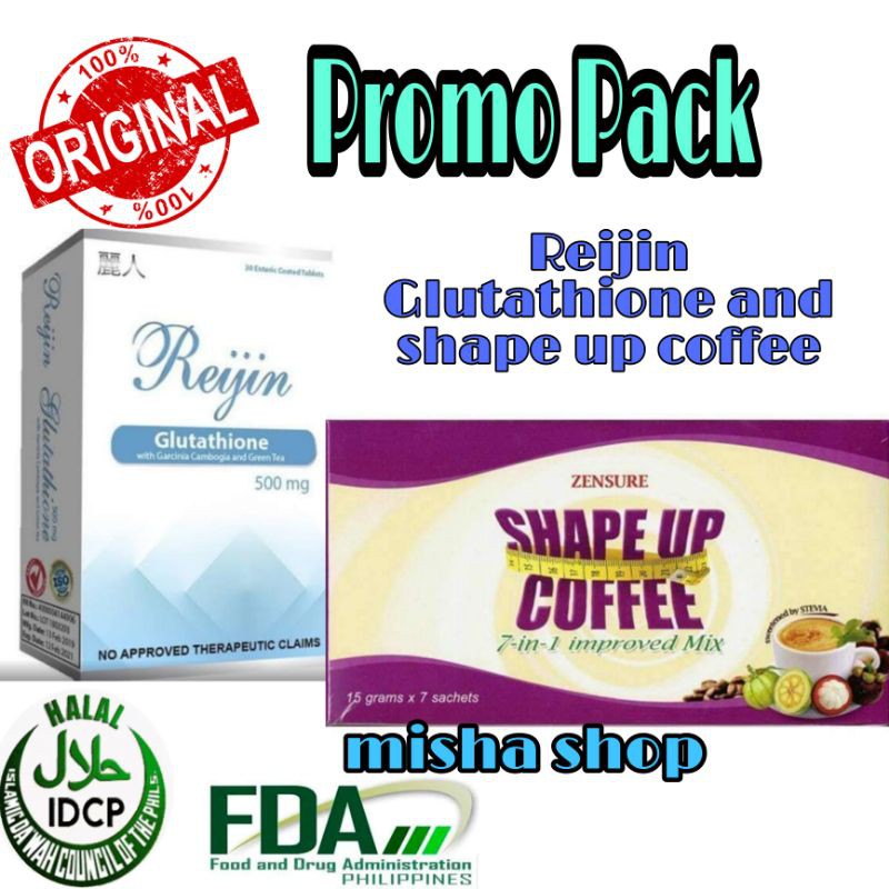 Cod Original Reijin Glutathione And Shape Up Coffee Promo Pack