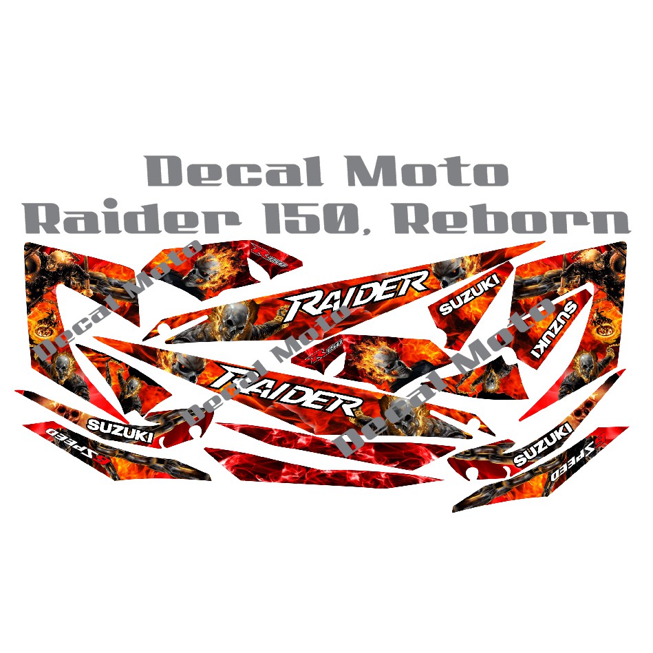 Decals Sticker Motorcycle Decals For Suzuki Raider 150 Reborn Ghost Rider Shopee Philippines