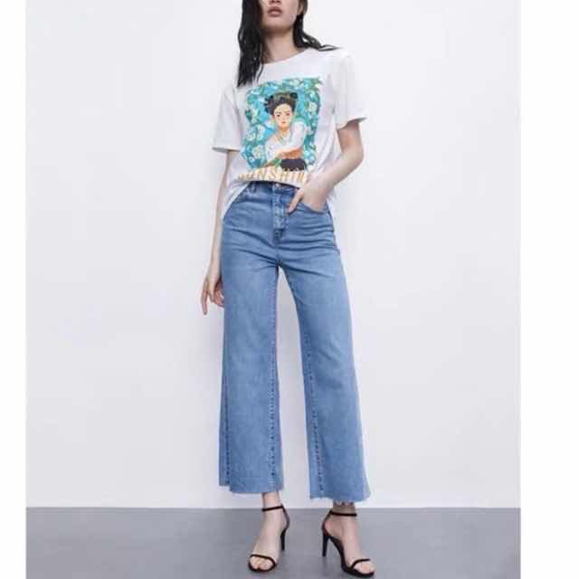  Korean  Denim Wide Leg Inspired by Zara  Design Shopee 