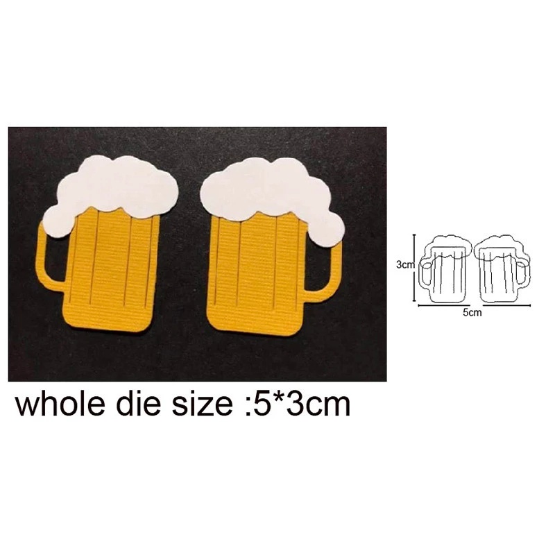 DIY Couple Beer Mug Cup Decoration Metal Cutting Dies for DIY Scrapbook Cutting Die Paper Cards Embossed Decorative Craft Die Cut New