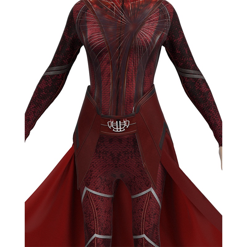 COD Children Wanda Cosplay Wanda Maximoff Costume Red Cloak Top Pants