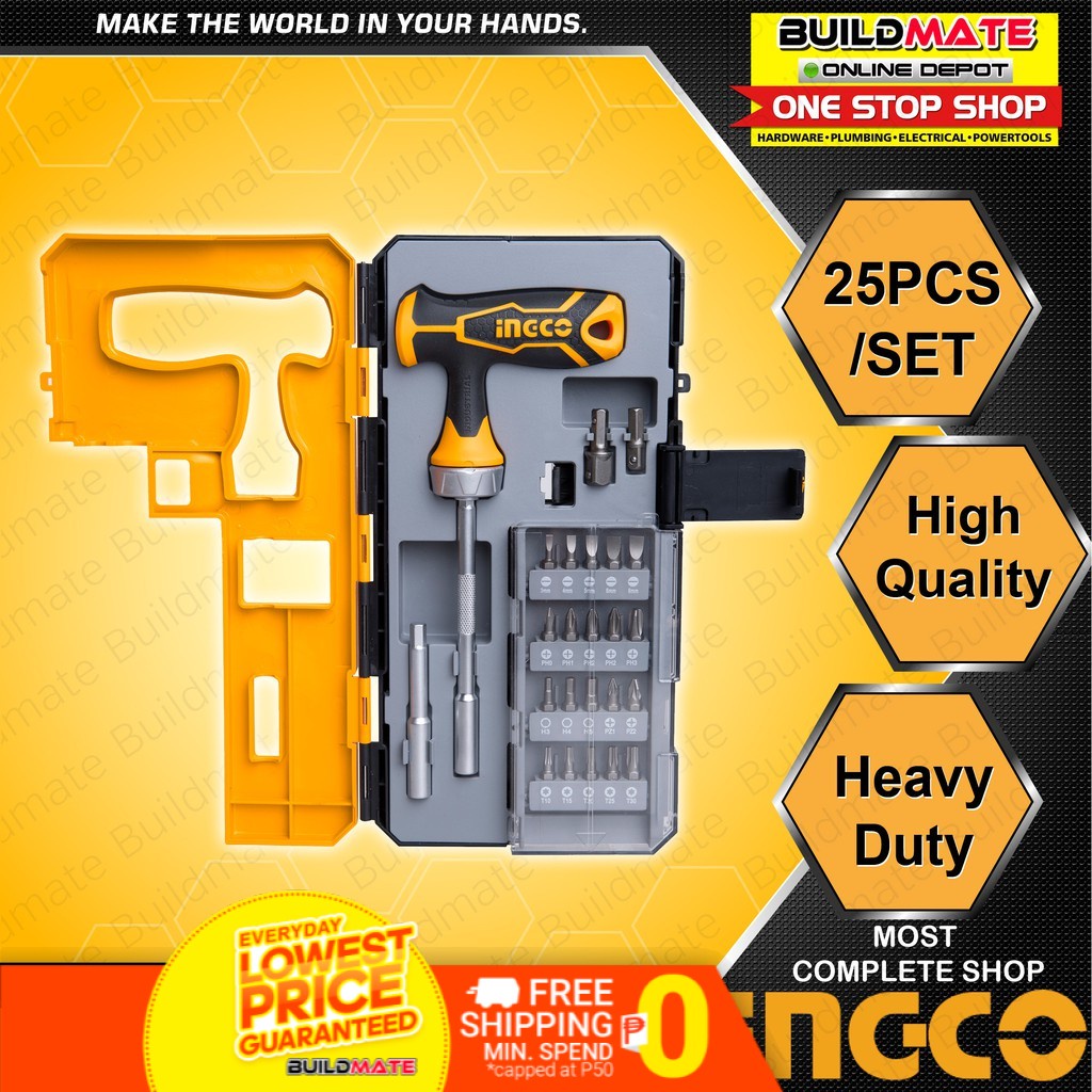 INGCO THandle Wrench Screwdriver 25PCS/SET HKSDB0258 •BUILDMATE• IHT