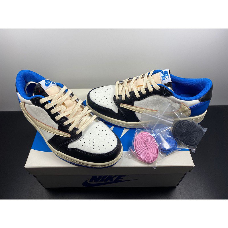 Travis Scott X Fragment X Air Jordan 1 Low Og Men S And Women S Casual Sports Shoes Barb Reverse Blue And White Dm7866 140 Shopee Philippines