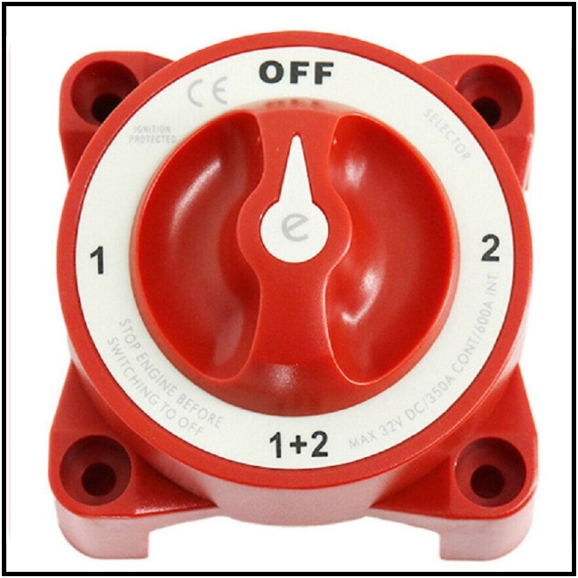 CI 4 Position 32V 350A Switch Waterproof Ignition Protected Marine Boat Dual Battery Isolator