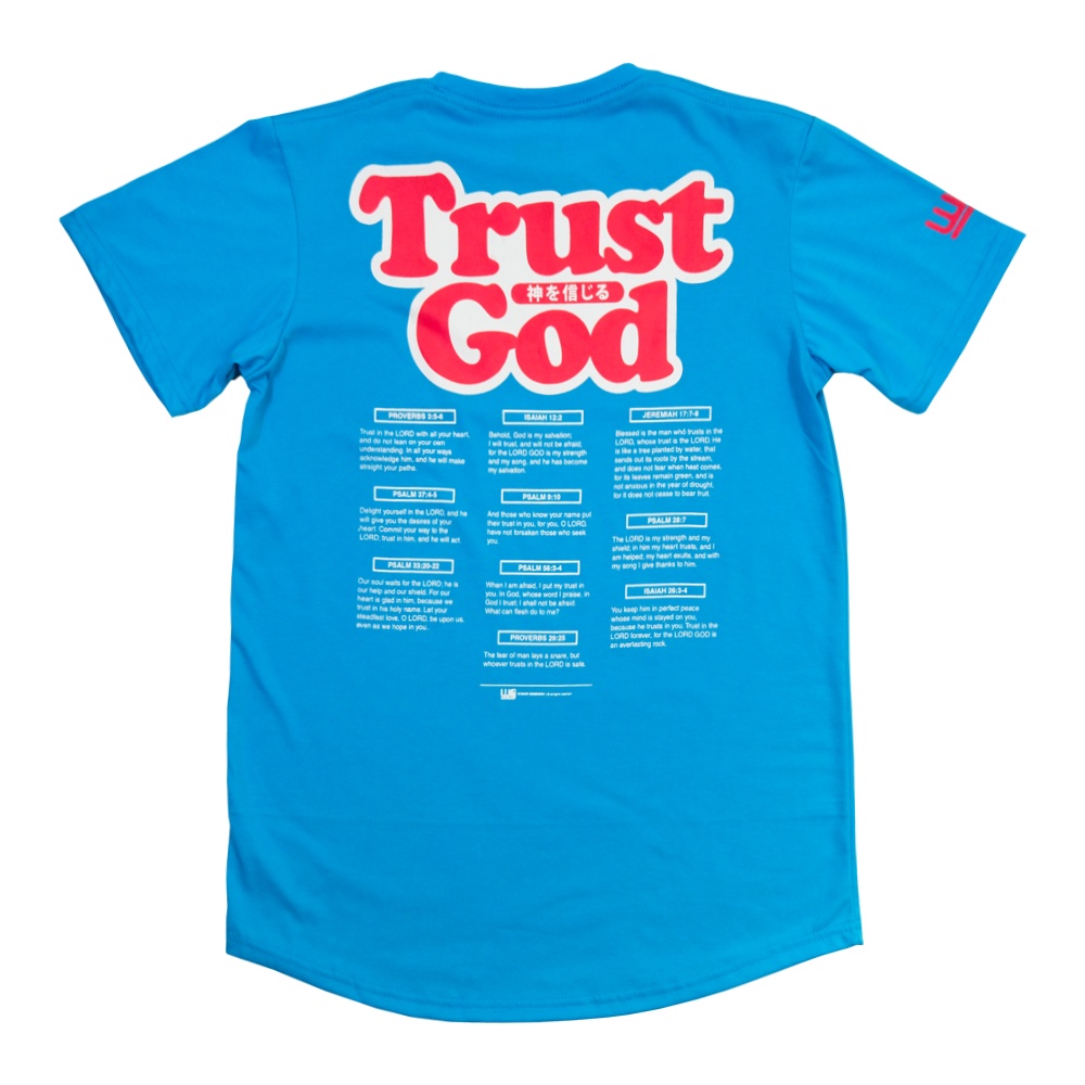 Worship Generation Speak Life Series Trust God Aqua Blue Long Tee For Men And Women #1