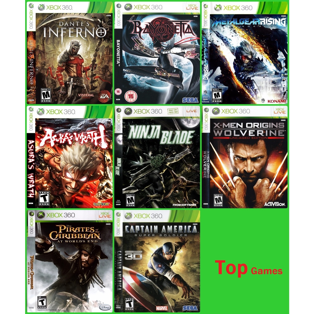 Dantes Inferno-bayonetta-metal Gear Rising And Single Game Disk Xbox360 