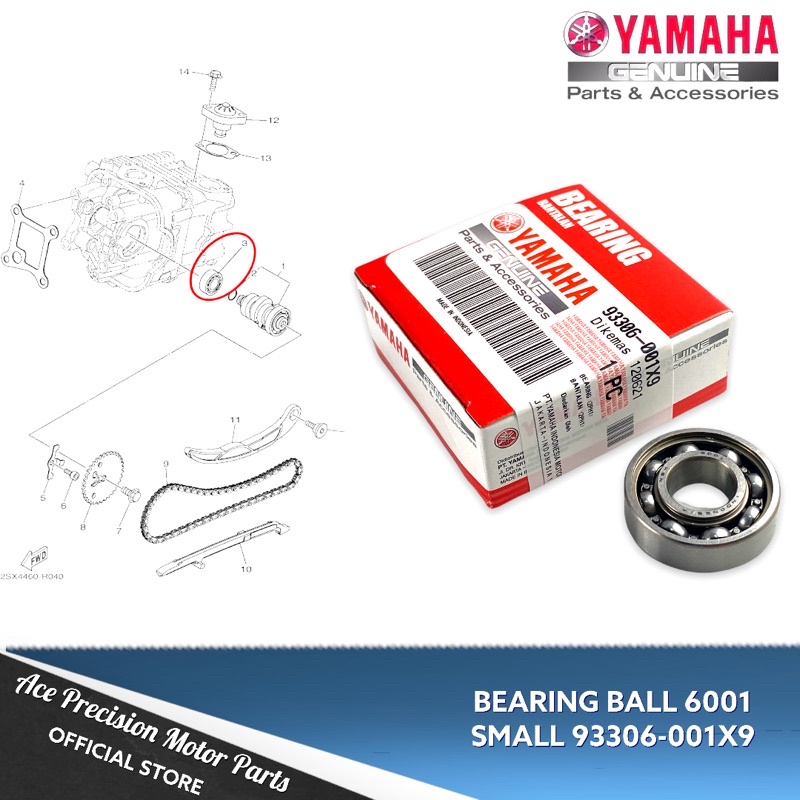 BEARING BALL 6001 (CAMSHAFT BEARING) MIO i125/NMAX 93306001X9 YAMAHA GENUINE Shopee Philippines
