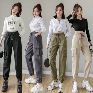 Plain jogging pants overalls camouflage cargo pants with 4 pockets #ZD005
